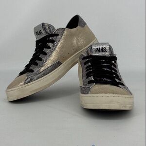 P448 Metallic Gold and Silver Sneakers Women’s 8